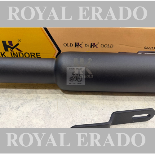 Royal enfield classic reborn battalion standard new model j series engine Hk Indore company Punjab  silencer in black with loud sound free flow exhaust would give medium sound