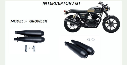 Growler Performance exhaust Stainless steel silencer with DB killer D.B killer in Black for Interceptor /GT