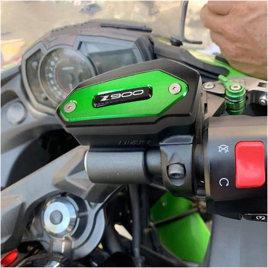 CNC Front  Brake Fluid Cylinder Master Reservoir Cover Cap With Z Logo For Kawasaki Z900 (Green)