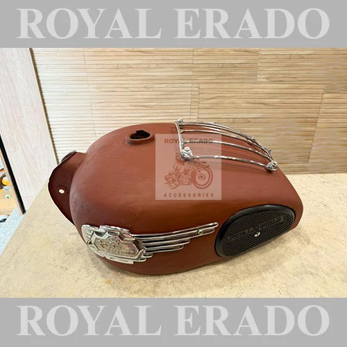 18 To 20 Litters Tank Without Paint For Royal Enfield Classic Electra Standard Thunderbird With Chrome Grill , Chrome Royal Enfield Tank Monogram & Knee Pad