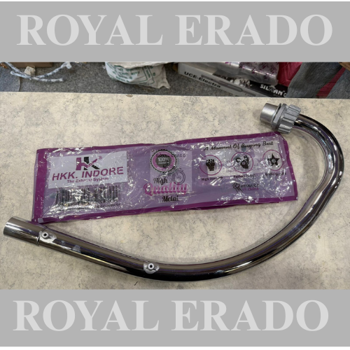Royal enfield bs-3 bs-4 free flow loud sound bend pipe hk Indore company in chrome for classic electra standard uce engine