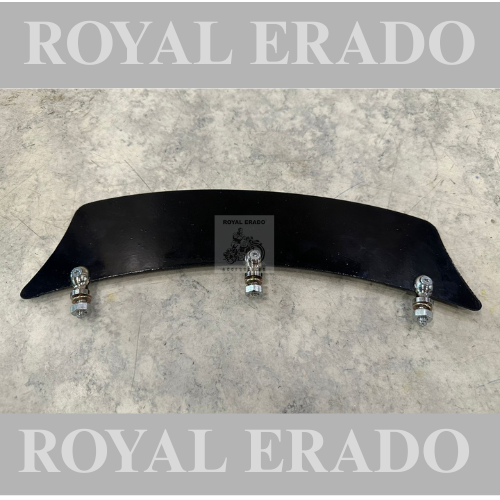 Royal Enfield front mudguard number plate black with chrome fixing nut/chrome khutti for classic (BS3, BS4) Electra Standard, Battalion reborn super meteor 650 meteor 350 hunter 350 short gun vintage g2 1962 old model bullet 350.