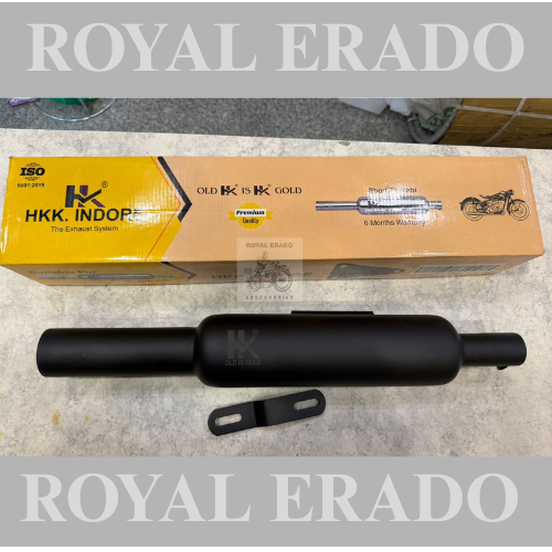 Royal enfield classic reborn battalion standard new model j series engine Hk Indore company Punjab  silencer in black with loud sound free flow exhaust would give medium sound