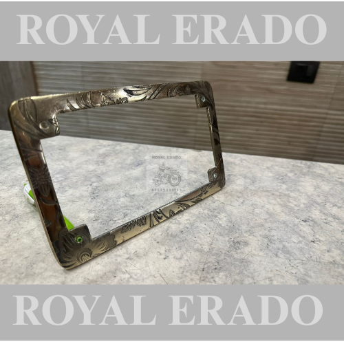 Royal enfield brass number plate frame antique engraved for Royal enfield classic electra standard battalion hunter meteor super meteor 650