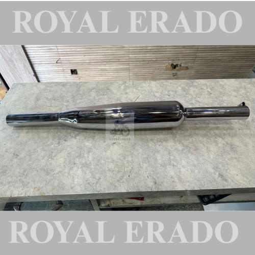 Royal enfield vintage g2 1962 old model bullet standard electra classic silencer exhaust bsa design in chrome