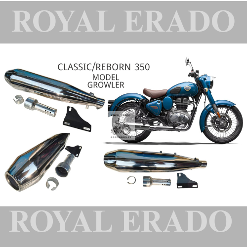 Grower Performance exhaust Stainless steel silencer with DB killer D.B killer in chrome for Classic Reborn 350