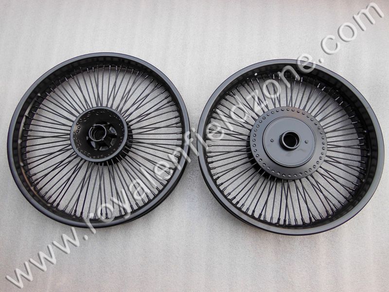 80 spokes FULL BLACK Multi spoke wheel rim for ROYAL ENFIELD CLASSIC ,  ELECTRA ,STANDARD , Thunderbird (multispoke )