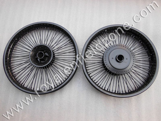 80 spokes FULL BLACK Multi spoke wheel rim for ROYAL ENFIELD CLASSIC ,  ELECTRA ,STANDARD , Thunderbird (multispoke )