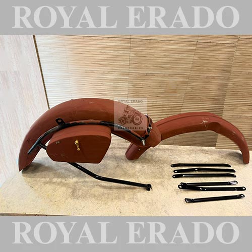 Vintage 1962 G2 Old Model Bullet 350 Style Indori G2 Mudguard With Rear Stay Toolbox