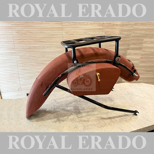 Vintage 1962 g2 Old Model Bullet 350 Style Indori G2 Rear Mudguard With Rear Stay Toolbox And Rear Carrier For Classic Electra Standard