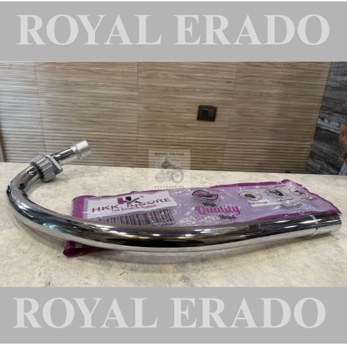 Royal enfield bs-3 bs-4 free flow loud sound bend pipe hk Indore company in chrome for classic electra standard uce engine