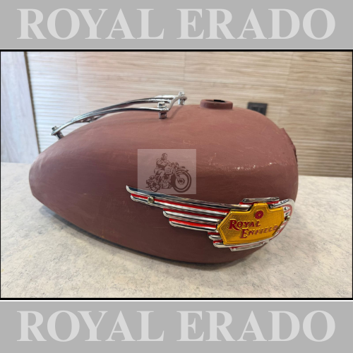 Royal enfield big tank 18 to 20 litters with chrome grill and tank monogram Royal enfield without paint raw for classic electra standard thunderbird uce bs-3 bs-4 & cast iron engine to give vintage and bulky look to bike