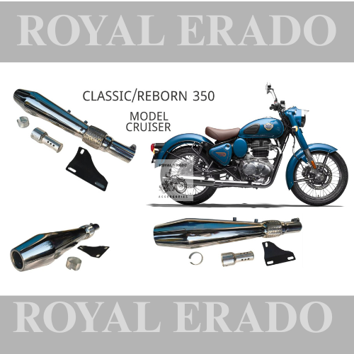 Cruiser Performance exhaust Stainless steel silencer with DB killer D.B killer in chrome for Classic Reborn 350
