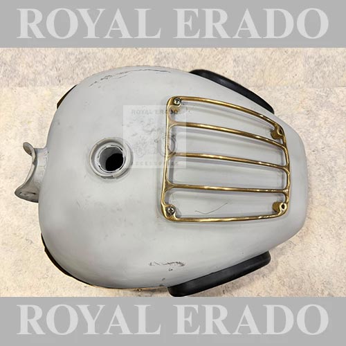18 to 20 Litre Tank Without Paint For Royal Enfield Classic Electra Standard Thunderbird With Brass Grill, Enfield India Tank Monogram & Knee Pad Enfield India