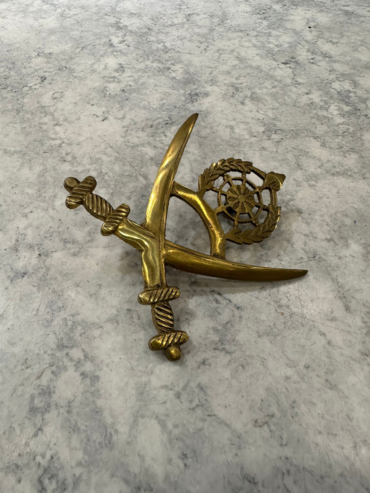 Brass ashok monogram for car & all bikes royal enfield , jawa , standard , electra , meteor , hunter , reborn classic , etc