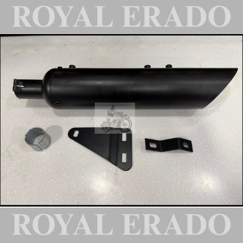 Royal enfield reborn classic electra standard battalion side cut Harley Davidson style exhaust silencer in black with d.b killer and ceramic wool Gives base sound and can increase or decrease sound by removing db killer