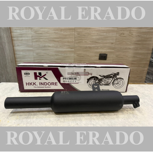 Royal enfield classic reborn battalion standard new model j series engine Hk Indore silencer exhaust  in black would give medium sound 3 filters inside