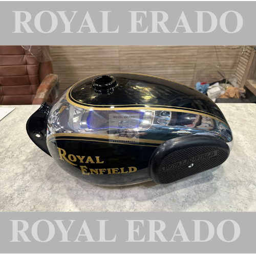 Royal Enfield vintage g2 1963 old model bullet 350 Standard Classic (BS3-BS4) Electra chrome black tank with rubber knee pad in 13 to 14 liters.
