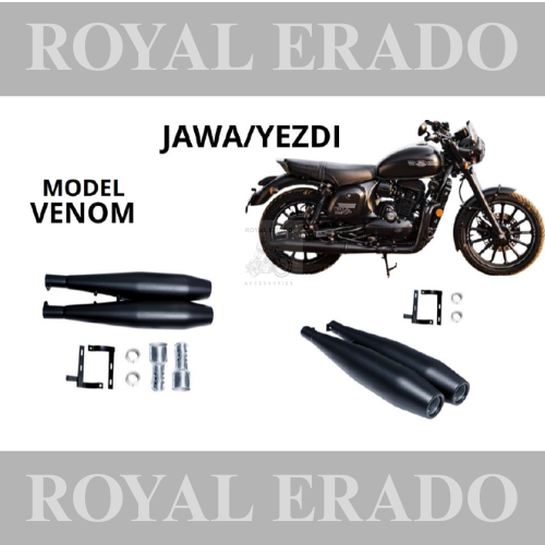 Venom Performance exhaust Stainless steel silencer with DB killer D.B killer in chrome  for Jawa/Yazdi