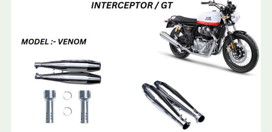 Venom Performance exhaust Stainless steel silencer with DB killer D.B killer in chrome for Interceptor /GT