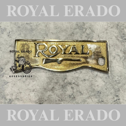 Royal Endfield old model vintage style number plate crown plate with Royal written and gun logo for Electra Standard g2 1962.