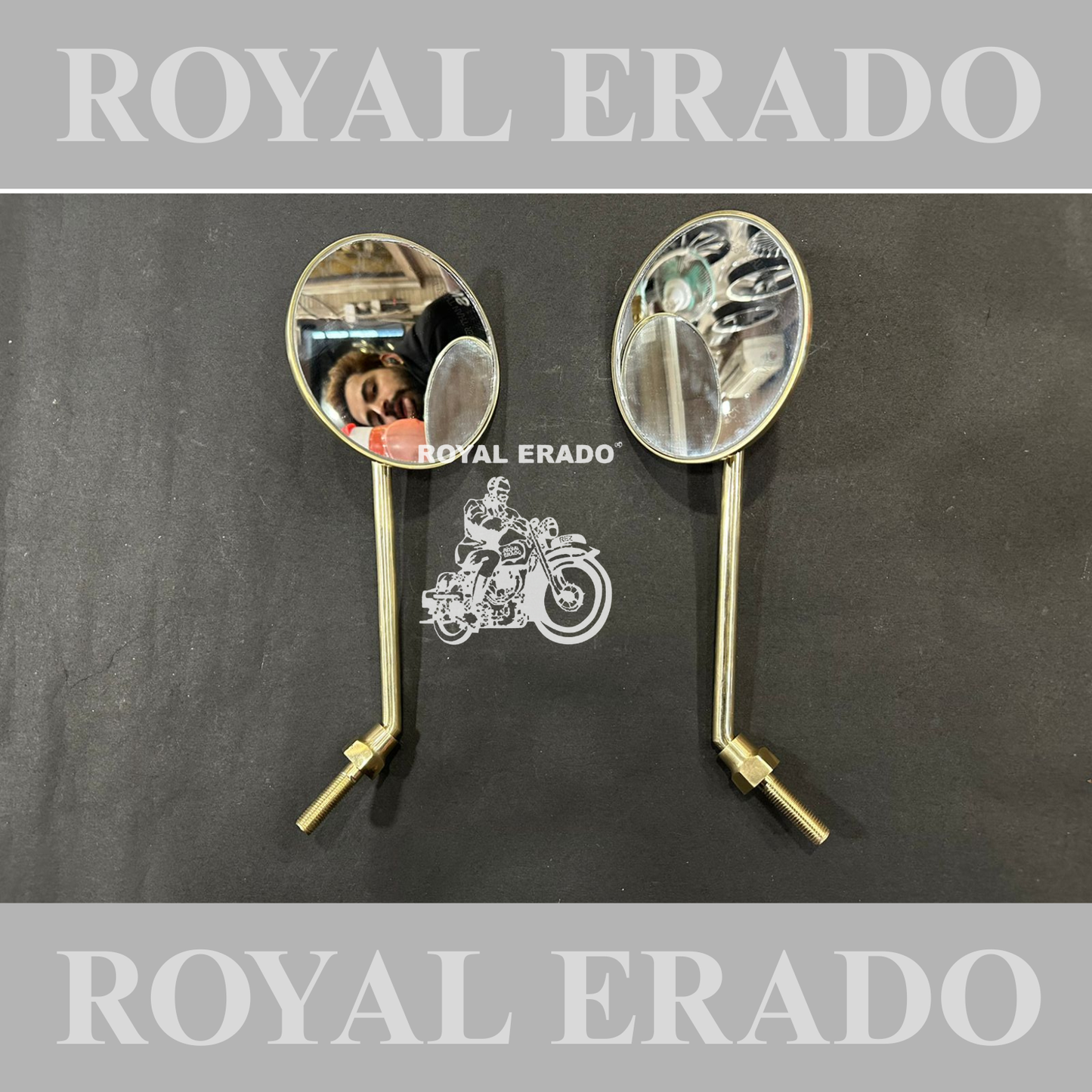 Royal Enfield brass mirror for Reborn Classic Electra Battalion Standard.
