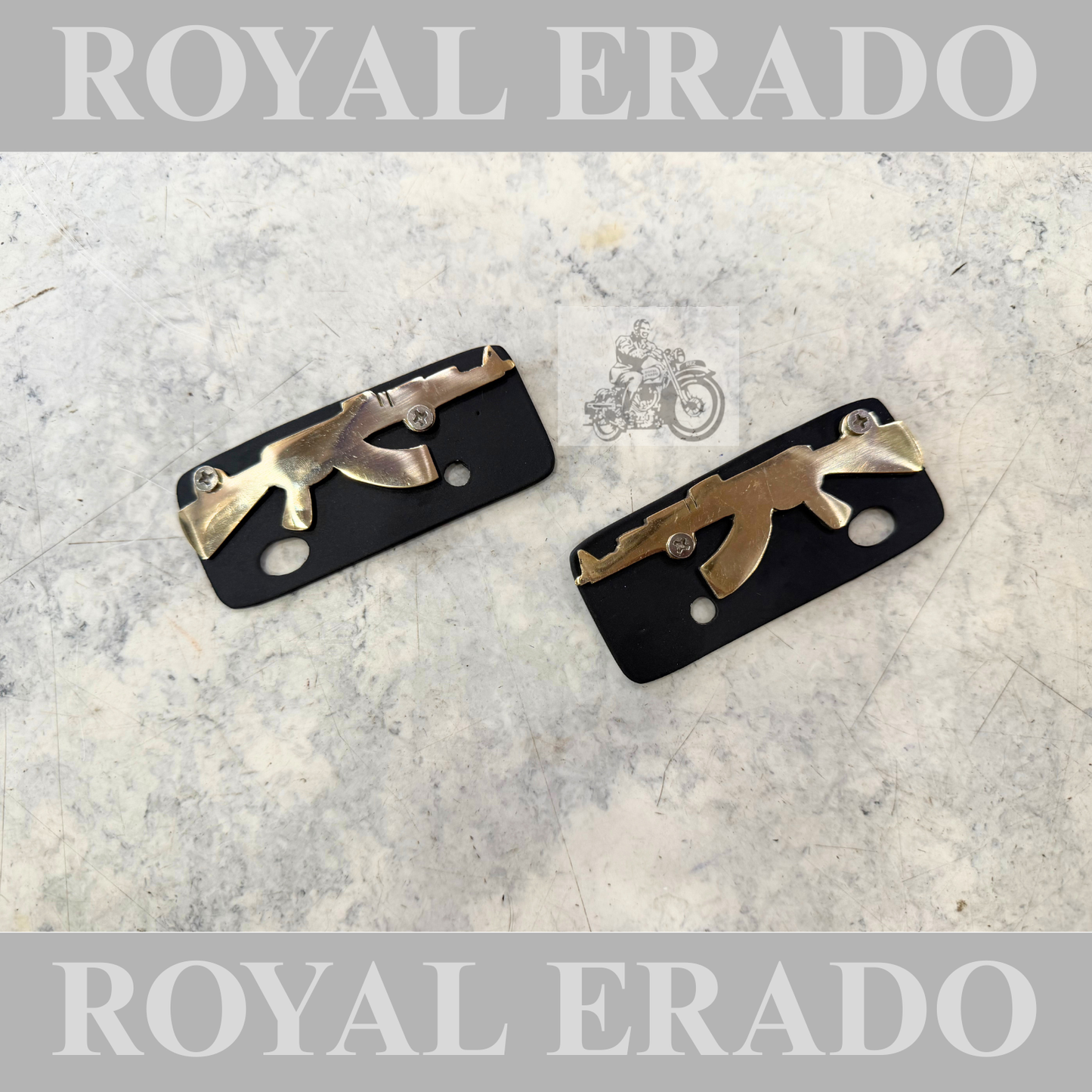 Rear seat handle gun rifle ( Ak47 ) logo monogram badge for rear seat handle for Classic Electra Standard vintage G2 1963 old model bullet 350