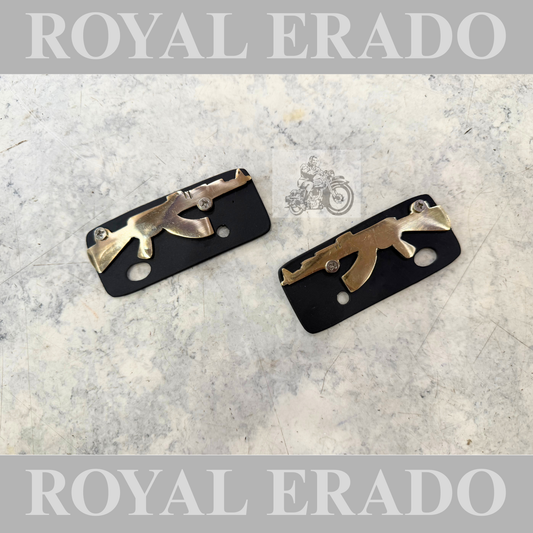 Rear seat handle gun rifle ( Ak47 ) logo monogram badge for rear seat handle for Classic Electra Standard vintage G2 1963 old model bullet 350