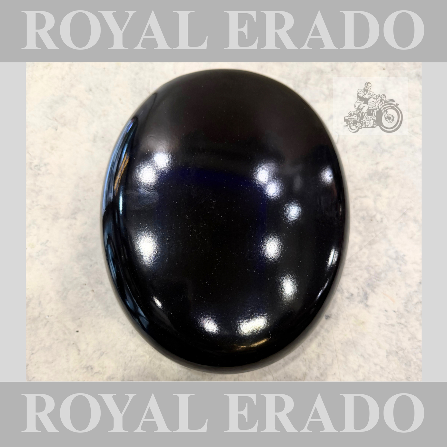 Royal Enfield BS-3 BS-4 Classic Electra Standard oval air filter cover box in black UCE engine.