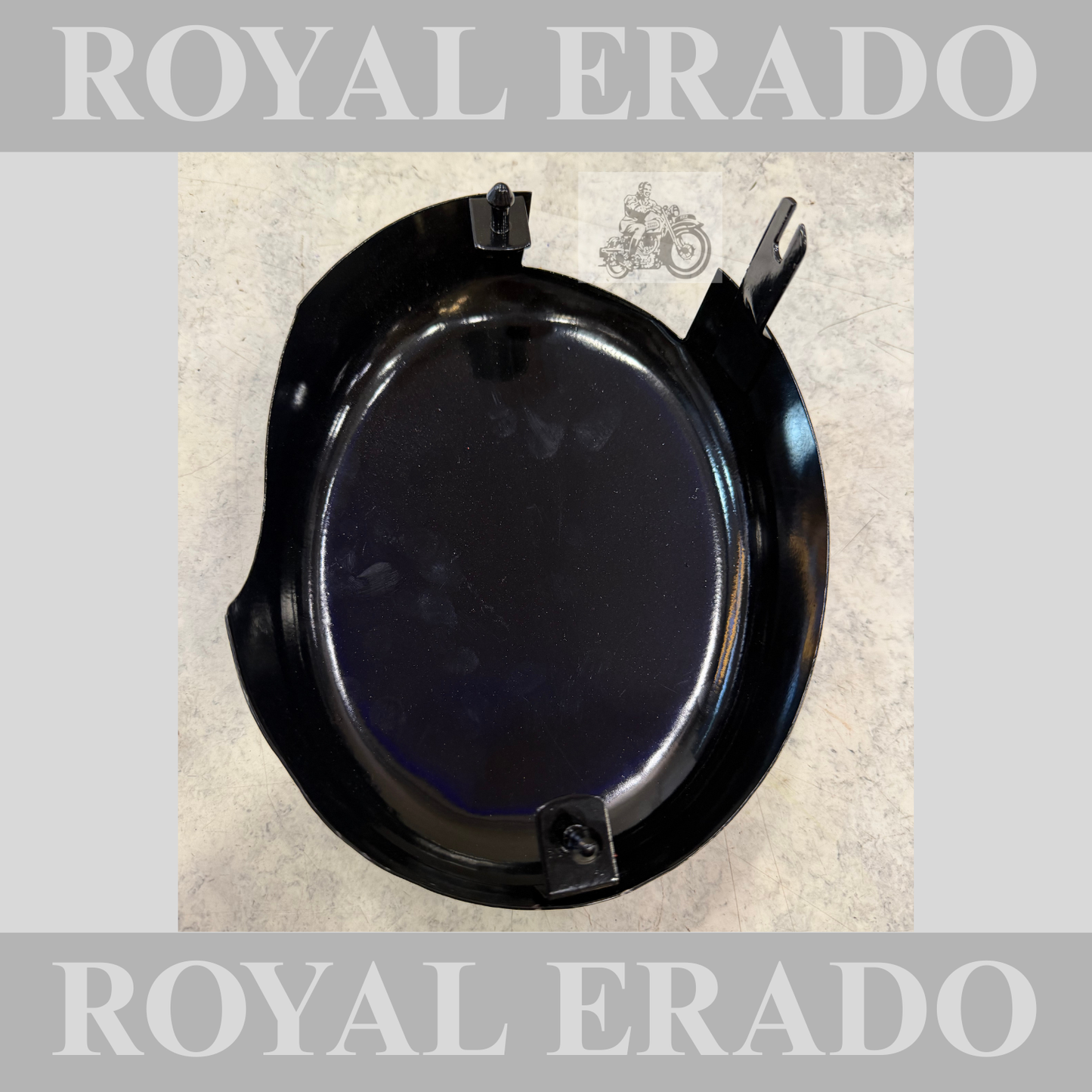 Royal Enfield BS-3 BS-4 Classic Electra Standard oval air filter cover box in black UCE engine.