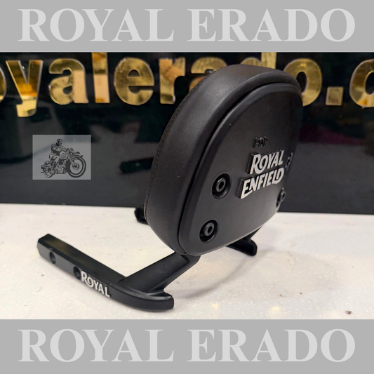 Royal Enfield Reborn Classic 350 & new battalion standard backrest in black with cushion and in aluminium