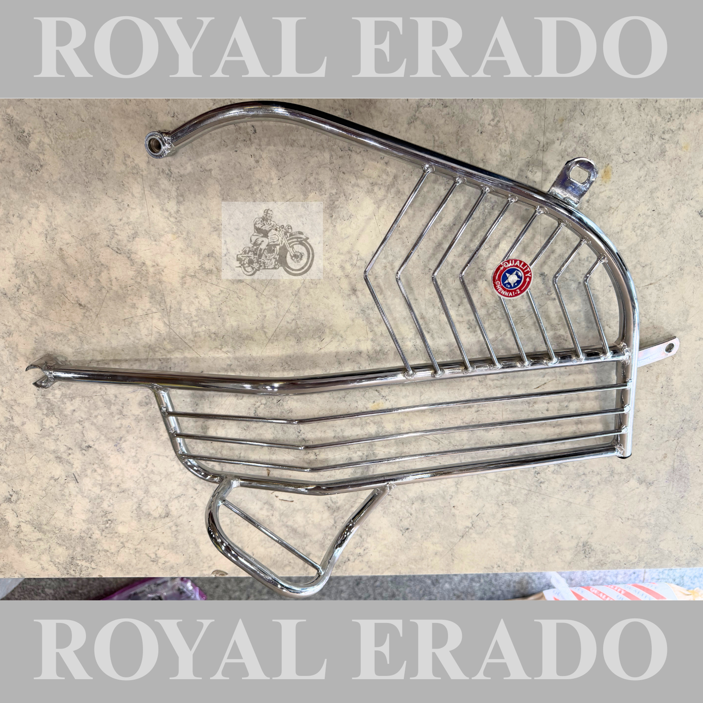 Royal Enfield Standard before 2010 model cast iron engine rear mudguard stays rear sare guard left side in chrome