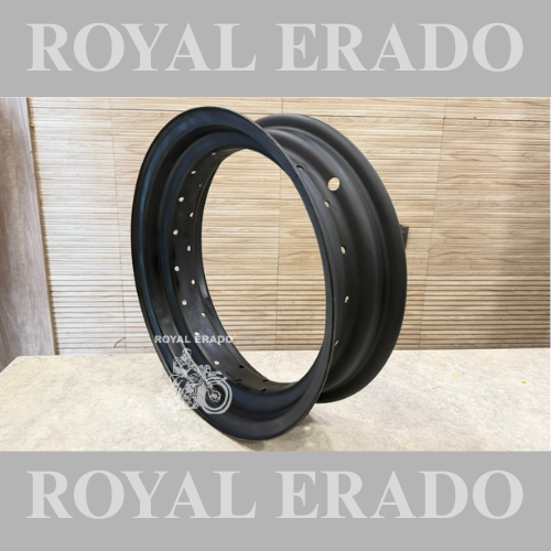 17" wheel rim in black 4.5" broad for Royal Enfield Interceptor and Continental GT 650 with 36 holes in wheel rim in MILD -STEEL (iron)