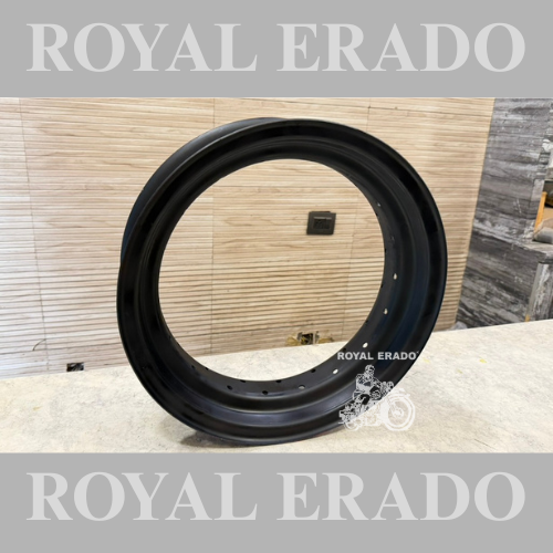 17" wheel rim in black 4.5" broad for Royal Enfield Interceptor and Continental GT 650 with 36 holes in wheel rim in MILD -STEEL (iron)