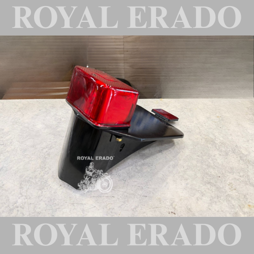 Rear number plate black with square box tail light lumax for new standard Battalion, Reborn Classic, vintage G2 1962 old model Bullet 350, Standard Electra Classic.