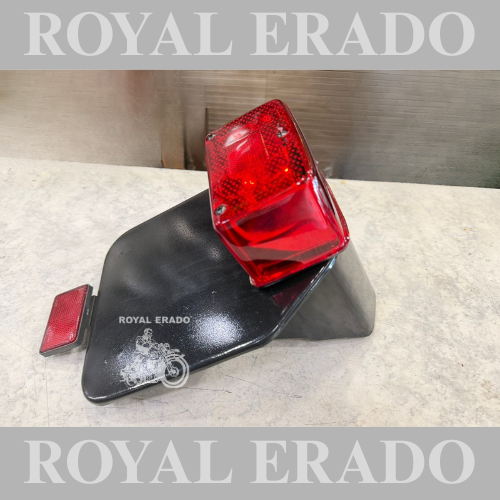 Rear number plate black with square box tail light lumax for new standard Battalion, Reborn Classic, vintage G2 1962 old model Bullet 350, Standard Electra Classic.