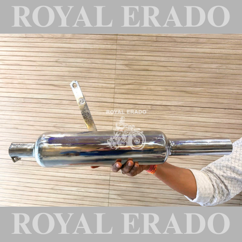 Royal Enfield left-side silencer Indore for old model cast iron engine Standard vintage g2 1962 old model Bullet 350 ( for both side silencer /double boar head )