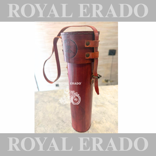 Brass Vintage Antique bottle holder in brown with the Royal Enfield UK East India Company with crown logo