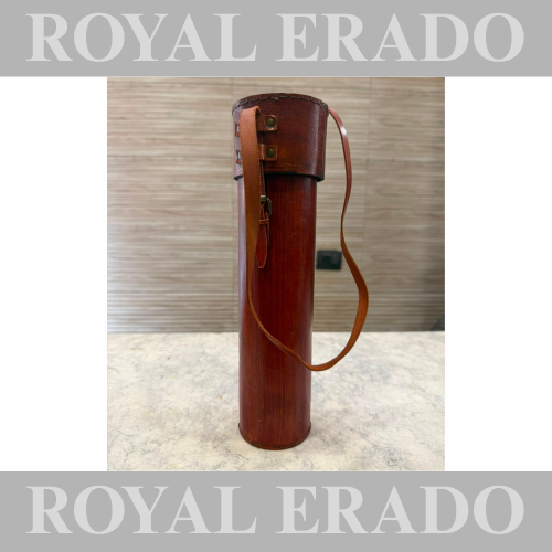 Brass Vintage Antique bottle holder in brown with the Royal Enfield UK East India Company with crown logo
