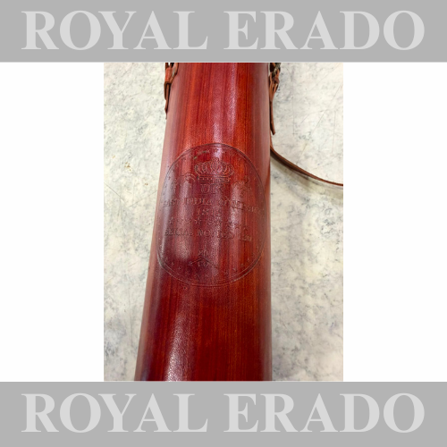 Brass Vintage Antique bottle holder in brown with the Royal Enfield UK East India Company with crown logo