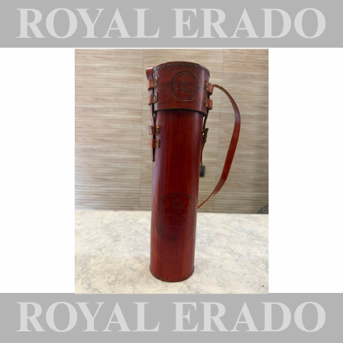 Brass Vintage Antique bottle holder in brown with the Royal Enfield UK East India Company with crown logo