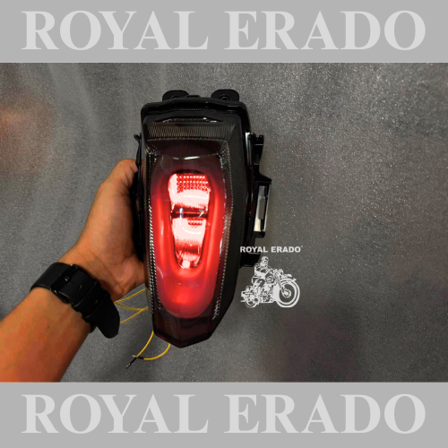 Yamaha R15 v3 / v4 custom taillight LED with white light for parking, red light for brake, and orange light for Indicator