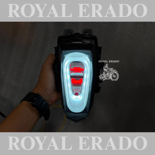 Yamaha R15 v3 / v4 custom taillight LED with white light for parking, red light for brake, and orange light for Indicator
