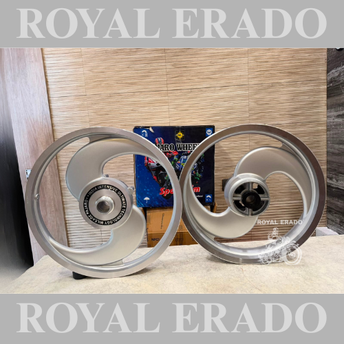 PAJERO 2 SPOKES 2s S DESIGN BROAD Alloy wheel SILVER COLOUR for Royal Enfield Reborn Classic Double Disc and New Standard Battalion after 2022 model (front 19” disc rear disc 18")