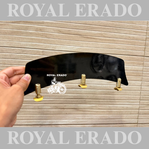 Front Mudguard number plate in black with brass fixing nut for vintage G2 1962 old model Mullet 350 Reborn Classic Electra New Standard Battalion Meteor 350 Super Meteor 650 Classic 650 Twin Shotgun Goan Classic Hunter 350