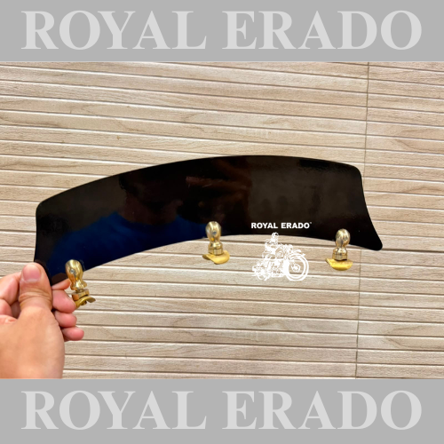 Front Mudguard number plate in black with brass fixing nut for vintage G2 1962 old model Bullet 350 Reborn Classic Electra New Standard Battalion Meteor 350 Super Meteor 650 Classic 650 Twin Shotgun Goan classic hunter 350