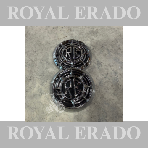 Royal Enfield Goan classic tank logo emblem monogram in chrome silver with Double-Sided tape for Classic Electra Standard Reborn Classic New Battalion Standard Hunter 350 meteor 350 Super Meteor 350 Thunderbird Shortgun 650.