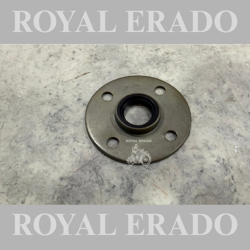 Clutch oil seat with plate for Royal Enfield old model Standard Electra cast iron engine 4 speed bike.