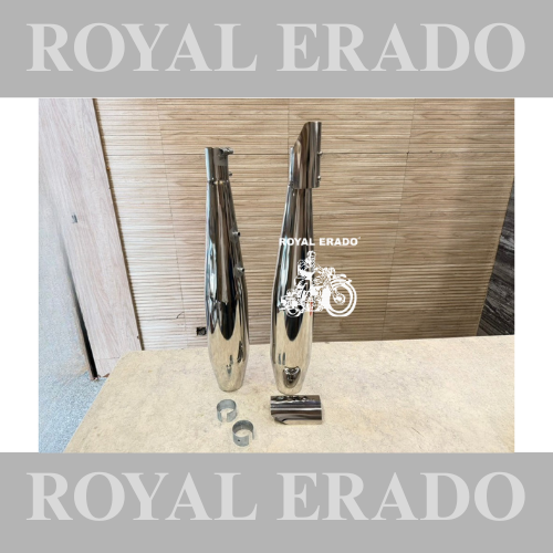 Venom Performance Exhaust Stainless steel Silencer with DB killer D.B killer in chrome for Interceptor / Continental GT 650