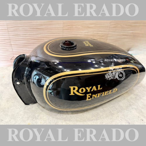 Royal Enfield Vintage style G2 1962 old model bullet 350 Classic Electra Standard Tank in Black with Golden lining before 2012 model.